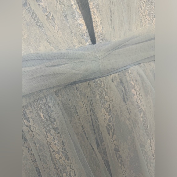 Women’s SHEIN size large long lace baby blue dress - Picture 3 of 10